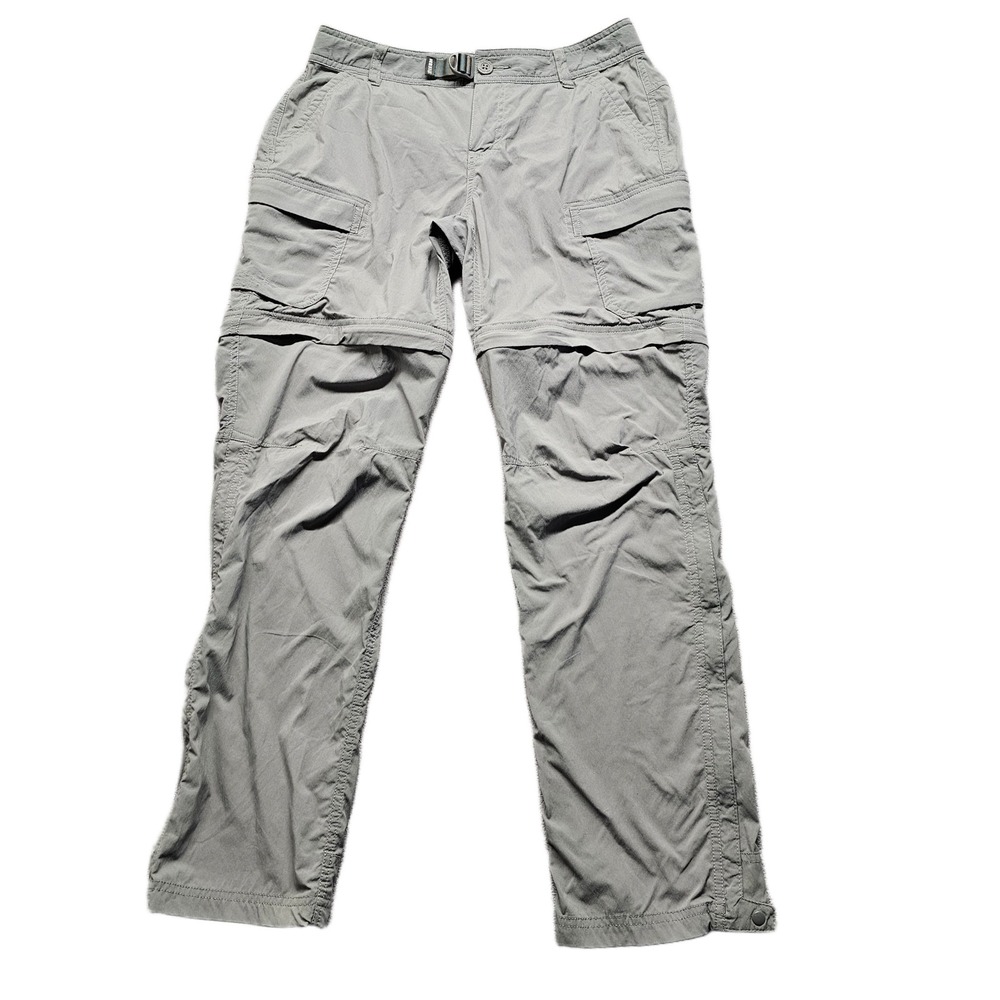 REI Co-op Convertible Cargo Pants Womens 8P Gray Relaxed Fit Hiking Zip-Off Legs